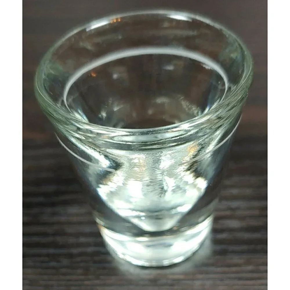Vintage Heavy Glass Bottom Small Tequila Vodka Drinkware And Barware Shot Glass
